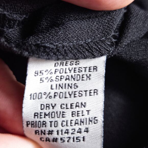 Eliza J Black Straight Leg Jumpsuit Wrap Front Black Size 4 Office Siren Look - Picture 9 of 9